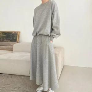 빅사이즈 511 조임맨투맨롱스커트세트 DARV183