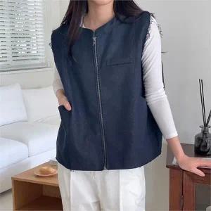 빅사이즈 303 다이렉트컷데님조끼 DIRP108