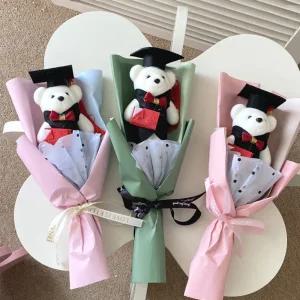 학사모 곰돌이인형 졸업선물 졸업꽃다발 인형 꽃집장식 졸업식 기념 귀여운 꽃다발 선물