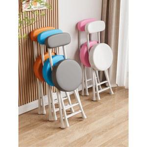 [접이식 등받이] 스툴의자 원형의자 휴대용 미니 보조의자