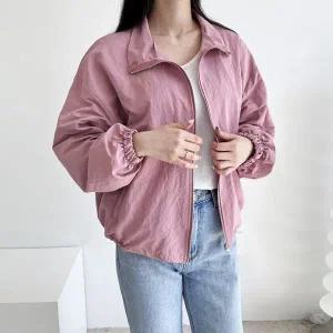 [하프클럽/]여자 스트링 윈드 경량 바람막이 점퍼 DJW-JUS-SKQQ1317-핑크