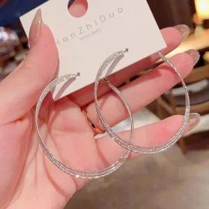 [콩심팥심]은은하게 빛나는 3줄 레이어드 S925 은침 링 귀걸이