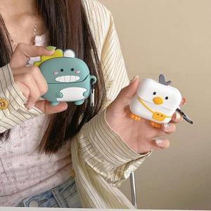 만화 공룡 배낭 치킨 실리콘 케이스 삼성 갤럭시 버즈 3 프로 커버 보호 쉘