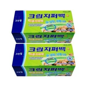 크린 이중지퍼백 25cm x 30cm(대) 80매 x 2개