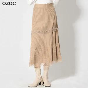 오조크 쉬폰 레이어드 플리츠 스커트