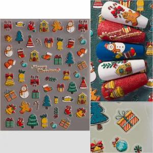 5D 크리스마스 라인 네일스티커 F 젤 재료 파츠 셀프 네일 스톤 아트 스티커 용품