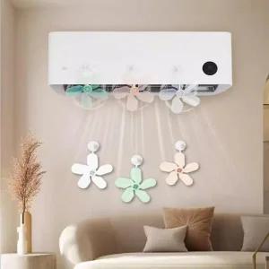 [알티피아]무동력 빨판 에어컨 공기순환 팬 바람개비 에어컨날개