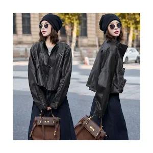 여자가죽자켓 숏 가죽 재킷 봄가을 차이나 PU 상의 ible3