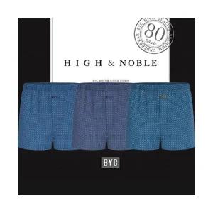 비와이씨 남성 프리미엄 80수 순면 트렁크팬티 3매박서 1490