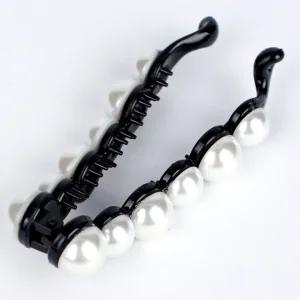 진주디자인 출근오피스룩스타일링바나나핀 하객파티행사헤어포인트 블랙