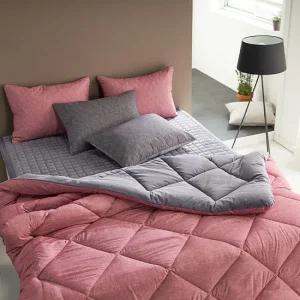모던 밍크 극세사 겨울침구 차렵이불 베개세트 Q이불1+베개커버2