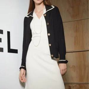 [도로시양장점]야미니트 배색 포인트 카라 니트 자켓 3종 택1