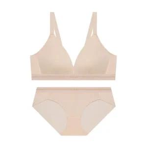 매장정품 게스 GUESS UNDERWEAR 리파인드 텐셀 브라렛 팬티 세트 - 라이트베이지 OEWRP198LBE 335435