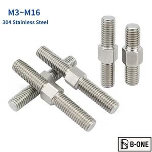 M3-M16 좌우 나사 양단 스레드 로드, 304 스테인리스 스틸, 포지티브 및 네거티브 바, 스터드 볼트
