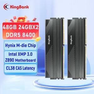 KingBank DDR5 메모리 램 24GBx2 48gb 8400MHz UM 데스크탑 하이닉스 M-다이 CL38 XMP 3.0 검정색