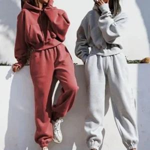 크롭스타일 후드 트레이닝셋업 LD099