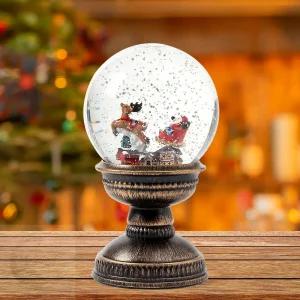MLSTORE 크리스마스 LED 스노우볼 썰매타는 산타  산타오르골무드등 크리스마스볼