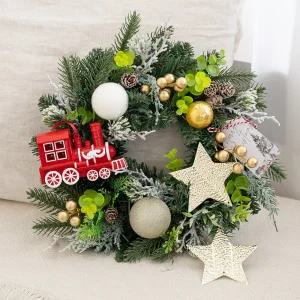 크리스마스 리스 벽장식 오리엔트 350mm 벽걸이 소품 현관 문 카페 입구 데코