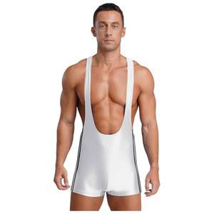 숄레노 남성 홀아웃 백 레슬링 싱글렛 글로시 레이서백 맨키니 레오타드 점프수트 잠옷