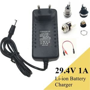 25.2V 배터리 7S 18650 팩 커넥터 DC5525용 29.4V 1A 리튬 이온 충전기