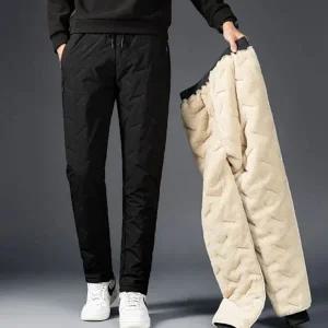 남자 방한 패딩 바지 겨울 조거 일자 남자 기모 패딩 바지 남성 작업복 골프복 등산복 소재 방수 안감