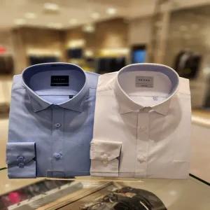 (예작셔츠)남자정장 구김적은모달 스판스냅FSS161 사계절인기2종 화이트블루 솔리드 슬림핏긴팔와이셔츠