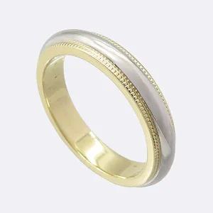 고이비토 중고명품 - 티파니 밀그레인 콤비 3MM 반지  - K4055TI