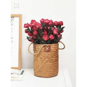 홀더 꽃바구니 해초 고리 라탄수납바구니 스 지 컨테 위커 화분 자연 다목적 벽걸이