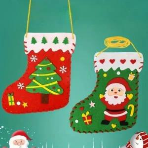 펠트공예 트리장식 부직포 성탄절 작업양말 크리스마스양말DIY 선물 연말행사 가랜드 오너먼트 집콕놀이 크