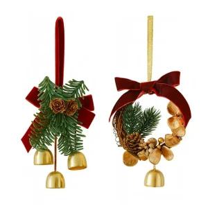 크리스마스 도어벨 리스 현관문 장식 트리 오너먼트 인테리어 소품 벽 도어벨 파티용품 오너먼트