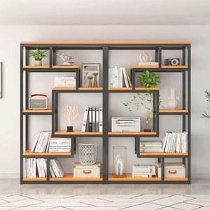 선반책장 거실 서재 북타워 회전식 300cm 철제 선반 블랙 카페 길이조절 수납장 5단