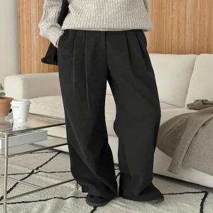 [3가지기장] 도톰따뜻 핀턱 비죠 와이드 기모 슬랙스 84996 빅사이즈 여성의류