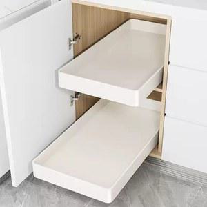 슬라이딩 주방 하부장 수납 밥솥 싱크대 선반 양념통 다이 레일 정리대