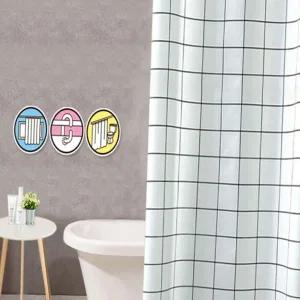 샤워커튼 1P 체크 180X180cm (9493)-O