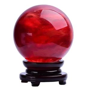 수정구 레드 수정 유리구슬 빨간색 빨강 타로용 풍수