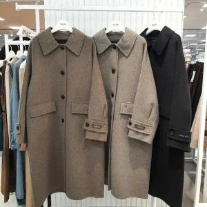 [무자크]17 HC17 LC6225-1 블랙 여성 가을 겨울 간절기 울 롱 코트 MP8WLC08 (S43388020)