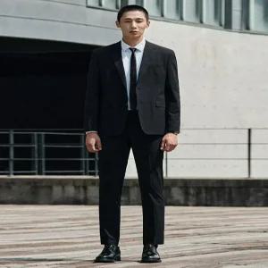 [STCO] Motion-Free 시그니쳐 수트 셋업 블랙 (슬림핏)-SSJUCB1SSB_SSLUCB1SSB