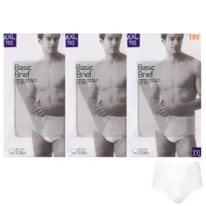 [VY] 남자 3매 큰사이즈 브리프 흰색 백색 팬티