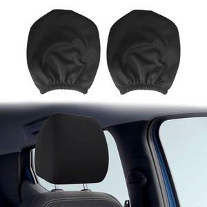 2PCS 소프트 카 헤드레스트 커버 프로텍터 - 범용 카시트 재사용 가능한 안티 더티 자동차 트럭용 실내 장식 액세서리(블랙)