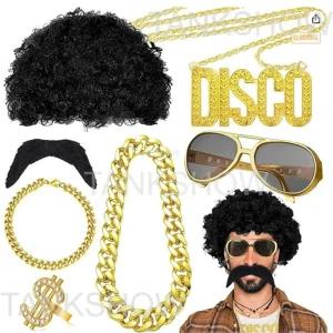  힙합 골드 체인 선글라스 가짜 금목걸이 플렉스 두꺼운 부자 소품 방송