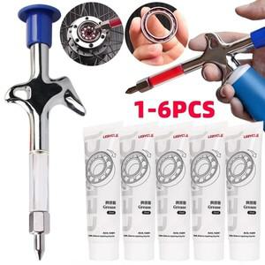 1-6개 자전거 그리스 윤활제 오일링 도구 산악 허브 하단 헤드셋 포크 플라이휠 볼 베어링 건 주사기