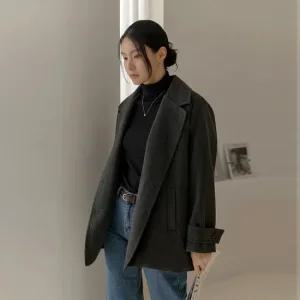 [66-110] 테모 2온스 누빔 카라 하프 코트