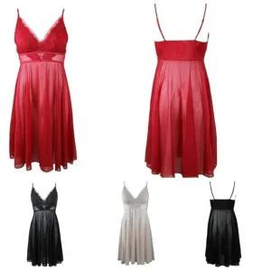 [갤러리아] [비비안]우아하고 고급스러운 수입자수 꾸띄르  스팽글 쉬폰여성슬립 3종텍11 FS977A