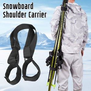스노우 보드 숄더 핸들 슬링 배낭 스틱 홀더 스트랩 벨트 고정 썰매 스키 운반