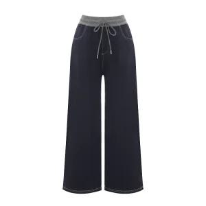 [샐리] 스티치데님배색기모밴딩팬츠_I5D-CPT019