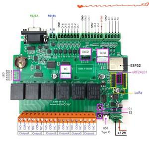 KC868-A6 스마트 홈 릴레이 스위치 DIY 모듈 WiFi/블루투스 ESP32 개발 보드 MQTT TCP 웹 Tasmota