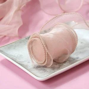 망사 포장 리본 연핑크다용도 파티장식 팬시용품 다용도 포장끈