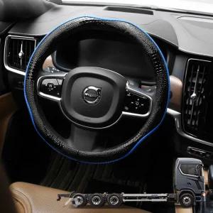 스카니아 500S 호환 스네이크 가죽 핸들커버덮개 카바 카본 운전대 원형 편한그립감 편한 링편한 대형차 화