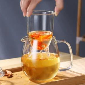 둥근 내열 유리 티보트 티폿 차주전자 우리기 1.2L다도포트 우림 티팟 찻주전자 우림폿 숙우