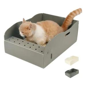 키밍 휴대용 고양이 화장실 접이식 배변판 외출 변기용 박스 캠핑용 여행용 변통 상자 간의 반려묘 패드 애